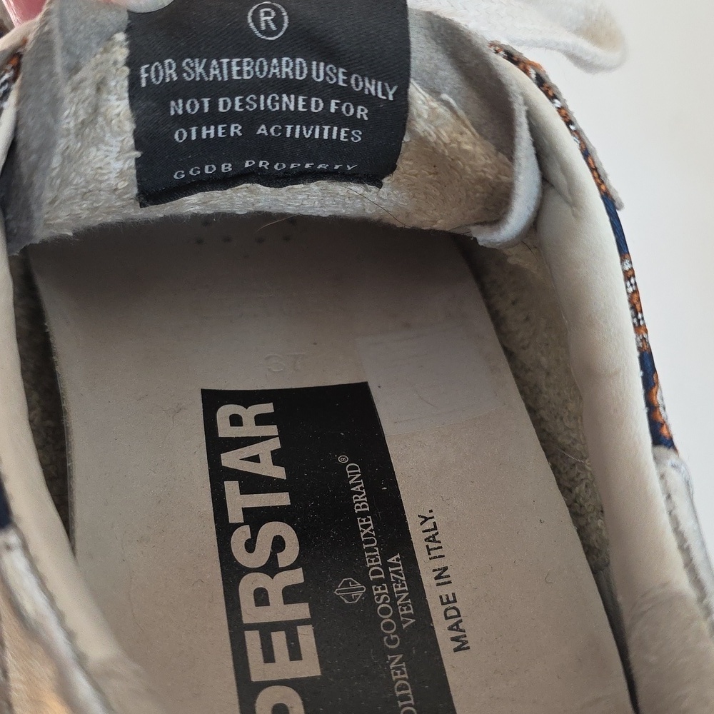 Golden Goose Superstar Gray,Silver,Blue,Brown Skateboard Sneakers Size 37 - Picture 3 of 14